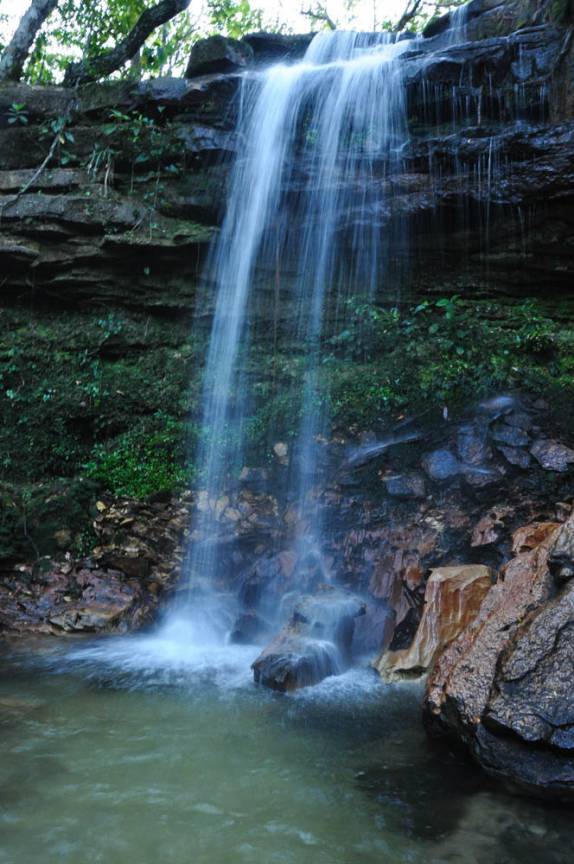 Cachoeira na região da Caverna Aroe-Jari, na Chapada dos Guimarães, no Mato Grosso